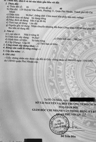 Bán Nhà Mặt Tiền 129 Huỳnh Văn Bánh, P11, Phú Nhuận