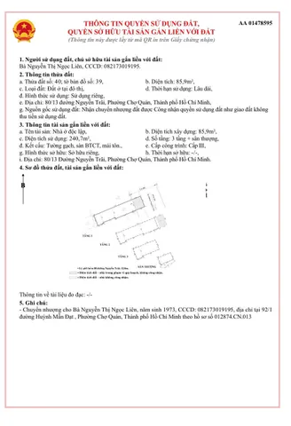 Bán Nhà Hẻm 80/13 Nguyễn Trãi, Phường 3, Quận 5