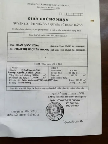 Bán Nhà Mặt Tiền 212A2 Nguyễn Trãi, Phường Nguyễn Cư Trinh, Quận 1