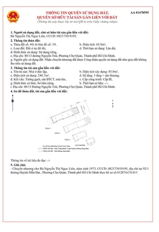 Bán Nhà Hẻm 80/13 Nguyễn Trãi, Phường 3, Quận 5
