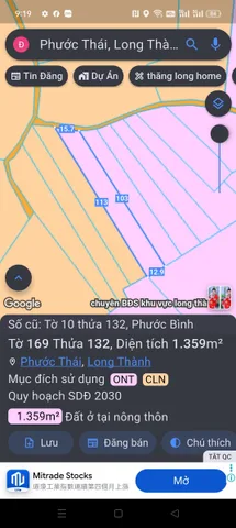 Bán Đất 1359m2 có sẵn 80 m2 thổ cư giá 2.7 tỷ tại - Chọn - Xã Phước Bình Huyện Long Thành Đồng Nai
