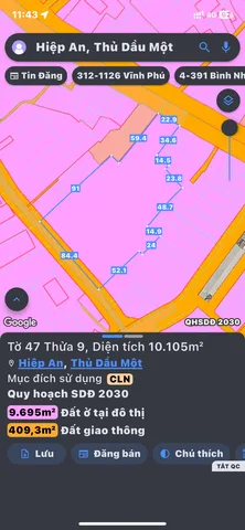 Bán Đất 10007m2 có sẵn 6931 m2 thổ cư giá 400 tỷ tại Phường Hiệp An Thành phố Thủ Dầu Một Bình Dương