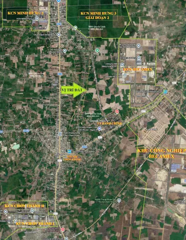 Bán Đất 200m2 - 60m2 thổ cư - giá 480tr sát bên KCN Becamex Chơn Thành