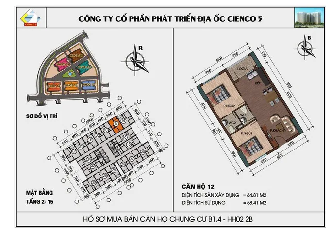 Chính Chủ Gửi Bán Căn 65m² – 2 Ngủ 2wc – View Trực Diện Hồ Thanh Hà