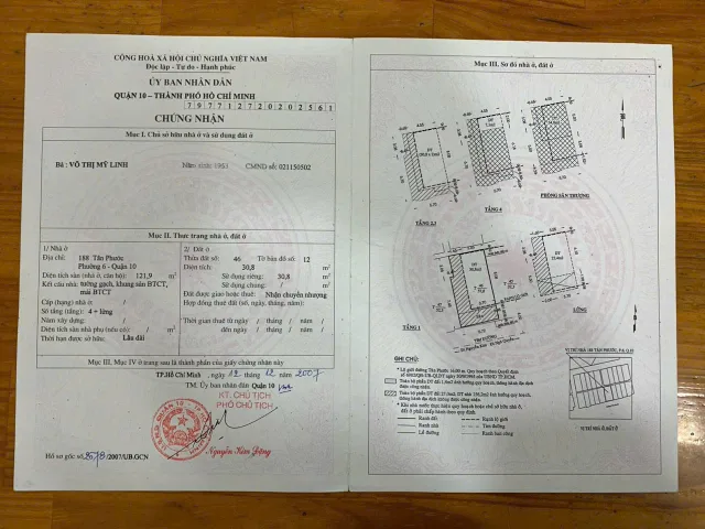 Bán Nhà Mặt Tiền 188 Tân Phước, P.6, Quận 10