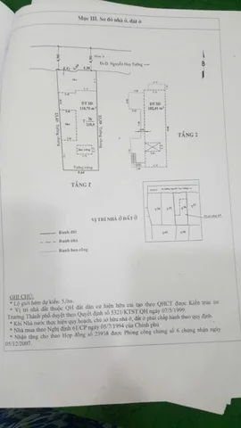 Bán Nhà Hẻm 9/7 Nguyễn Huy Tưởng, P6, Bình Thạnh
