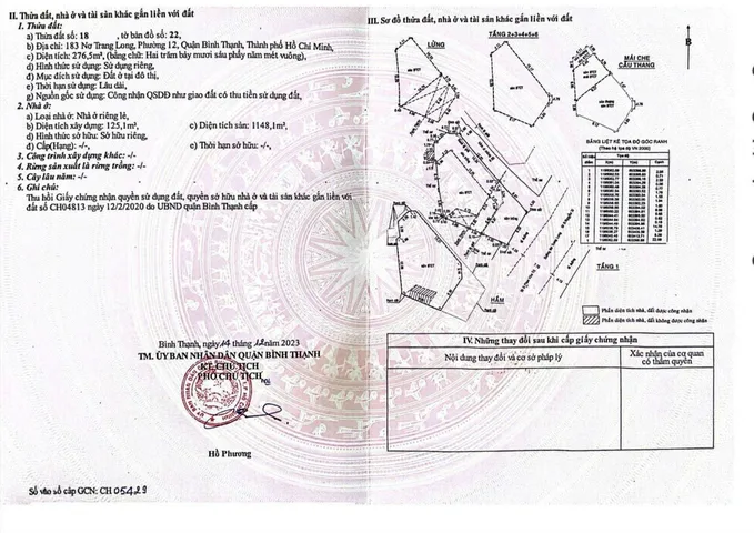 Bán Nhà Mặt Tiền 183 Nơ Trang Long, Phường 12, Quận Bình Thạnh