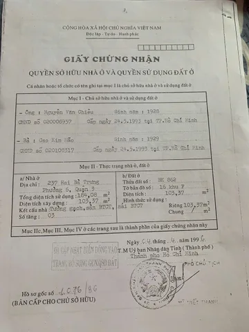 Bán Nhà Mặt Tiền 237 HAI BÀ TRƯNG, P. Võ Thị Sáu, Q. 3