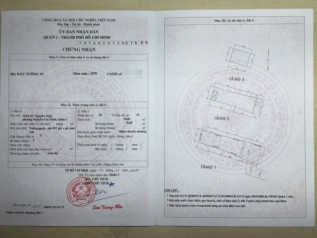 Bán Nhà Hẻm 214/C55 Nguyễn Trãi, Cầu Ông Lãnh, Q1