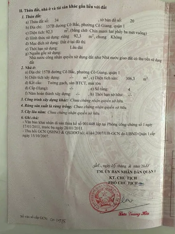 Bán Nhà Mặt Tiền 157B Cô Bắc, Phường Cô Giang, Quận 1