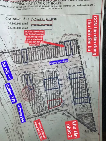 Bán Đất 90m2 có sẵn 90 m2 thổ cư giá 3.33 tỷ tại Xã Tân Dân Huyện Khoái Châu Hưng Yên