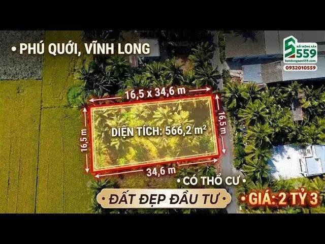 Bán đất tại Xã Phú Quới, Huyện Long Hồ, Tỉnh Vĩnh Long