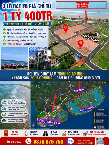 CHỈ VỚI 1,4 TỶ SỞ HỮU 100M² ĐẤT FULL THỔ CƯ – VIEW BIỂN! 🌊 TIỀM NĂM TĂNG GIÁ X5