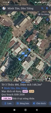 Bán Đất 148m2 có sẵn 100 m2 thổ cư giá 460 triệu tại Xã Minh Tân Huyện Dầu Tiếng Bình Dương