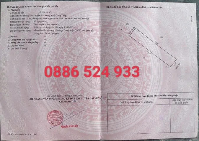 Bán Đất Ruộng tại Xã Phong Hòa Cũ Đồng
