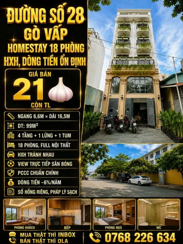 Bán Nhà riêng 99m2 có sẵn 99 m2 thổ cư giá 21 tỷ tại Đường số 28 Phường 17 Quận Gò Vấp TP. Hồ Chí Minh