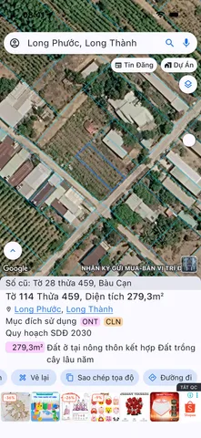 Bán Đất 279.3m2 có sẵn 100 m2 thổ cư giá 2.9 tỷ tại Đường Bàu Cạn Xã Bàu Cạn Huyện Long Thành Đồng Nai