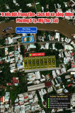Bán Đất 92m2 có sẵn 92 m2 thổ cư giá 1.29 tỷ tại Đường Lê Việt Thắng Phường 5 Thành phố Mỹ Tho Tiền Giang