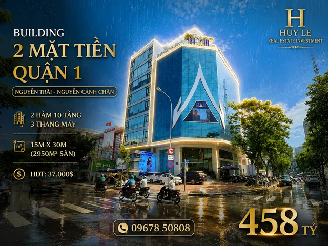 2 Mặt Tiền Quận 1 - Building 2 hầm 10 tầng 369BNguyễn Trãi
