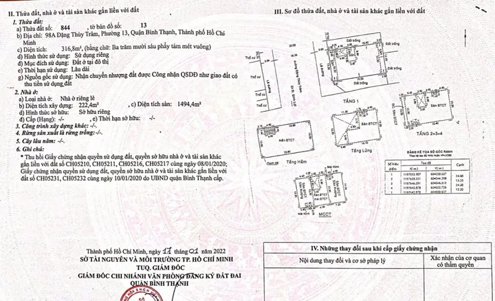 Bán Nhà Mặt Tiền 98A Đặng Thùy Trâm, Phường 13, Quận Bình Thạnh