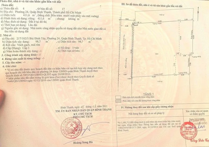 Bán Nhà Hẻm 217/102/5 Bùi Đình Tuý, Phường 24, Quận Bình Thạnh