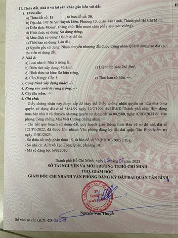 Bán Nhà Mặt Tiền 147 Ni Sư Huỳnh Liên, Phường 10, Quận Tân Bình