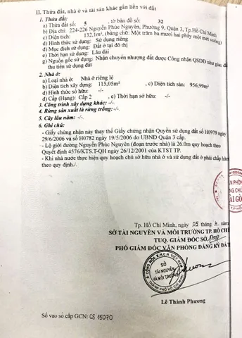 Bán Nhà Mặt Tiền 224-226 Nguyễn Phúc Nguyên, Phường 9, Quận 3
