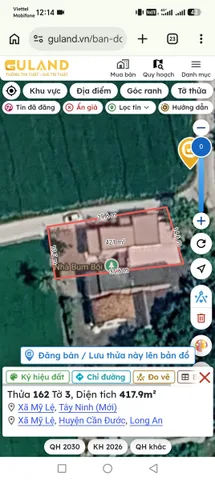 Bán Nhà riêng 417m2 có sẵn 417 m2 thổ cư giá 2.5 tỷ tại Xã Mỹ Lệ Huyện Cần Đước Long An
