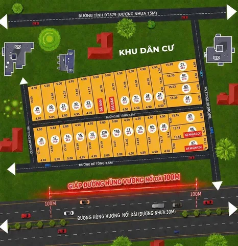 NỀN 75,5 M2 GÓC 2 MẶT ĐƯỜNG Ô TÔ GẦN QUẢNG TRƯỜNG, SIÊU THỊ AEON MALL MỸ THO