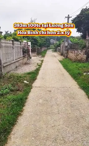 383m có 100m thổ cư - Gần đường vào KCN Phú Sơn - Xã Nhuận Trạch Huyện Lương Sơn