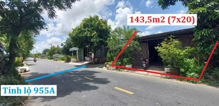 Bán Nhà riêng 143m2 có sẵn 143 m2 thổ cư giá 1.2 tỷ tại Đường Tỉnh lộ 955A Xã An Phú Huyện Tịnh Biên An Giang