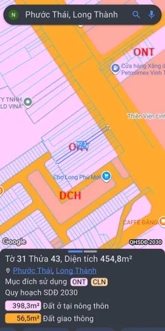 Bán Đất 873m2 có sẵn 600 m2 thổ cư giá 14 tỷ tại Xã Phước Thái Huyện Long Thành Đồng Nai