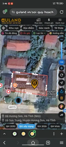 Bán Đất 406.4m2 có sẵn 300 m2 thổ cư giá 14 tỷ tại Đường Quốc lộ 8A Xã Sơn Trung Huyện Hương Sơn Hà Tĩnh