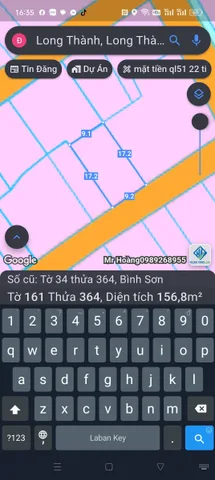 Khu bàn cờ ngay chợ bình sơn long thành cần bán