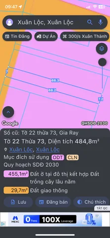 Bán Đất 484.8m2 có sẵn 65 m2 thổ cư giá 7 tỷ tại Thị trấn Gia Ray Huyện Xuân Lộc Đồng Nai