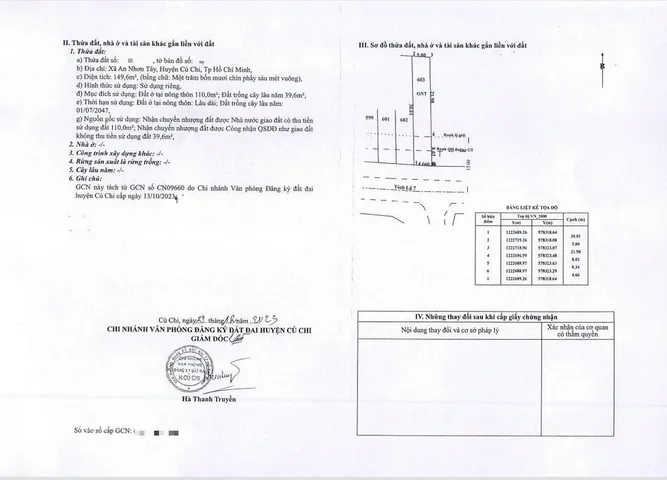 Bán Đất 149.6m2 có sẵn 110 m2 thổ cư giá 6.74 tỷ tại Đường Tỉnh Lộ 7 Xã An Nhơn Tây Huyện Củ Chi TP. Hồ Chí Minh