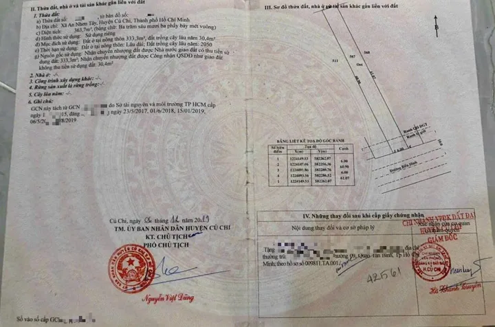 Bán Đất 364m2 có sẵn 333 m2 thổ cư giá 11 tỷ tại Đường Bến Đình Xã An Nhơn Tây Huyện Củ Chi TP. Hồ Chí Minh
