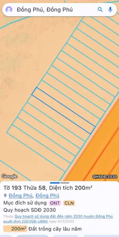 Bán Đất 200m2 có sẵn 100 m2 thổ cư giá 450 triệu tại - Chọn - Xã Tân Tiến Huyện Đồng Phú Bình Phước