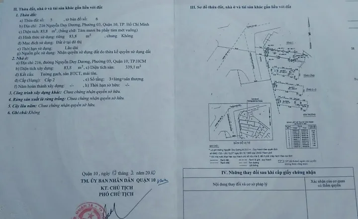 Bán Nhà Mặt Tiền 216 Nguyễn Duy Dương, P3, Q10
