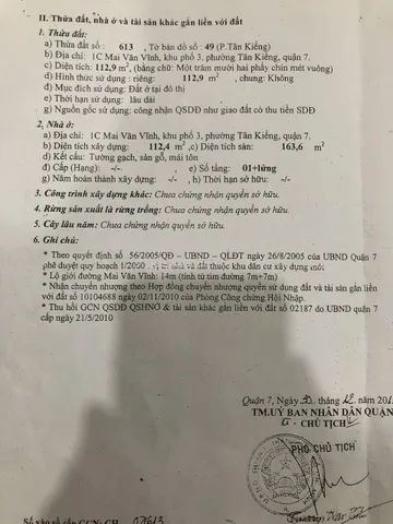 Bán Nhà Mặt Tiền 1C Mai Văn Vĩnh, Phường Tân Kiểng, Quận 7