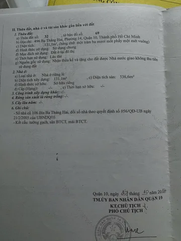Bán Nhà Mặt Tiền 496 Đường 3 Tháng 2, P.14, Quận 10
