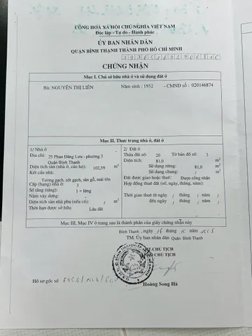 Bán Nhà Mặt Tiền 25 Phan Đăng Lưu, Phường 3, Bình Thạnh