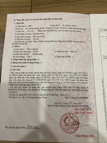 Bán Nhà Mặt Tiền 1A Trương Hoàng Thanh, Phường 12, Quận Tân Bình