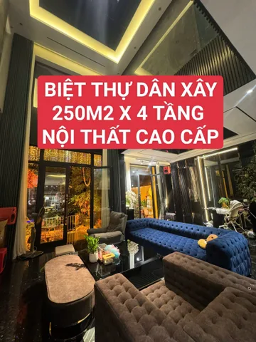 🎯🌏 BIỆT THỰ VƯỜN 💯 % DÂN XÂY LÊ TRỌNG TẤN 250M² X 4T, THANG MÁY.GIÁ 48 TỶ.FULL NỘI THẤT CAO CẤP, BỂ BƠI, HỒ CÁ KOI.