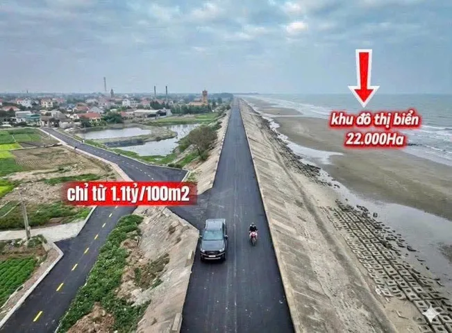 ĐẤT NỀN VEN BIỂN NINH CƠ – LÔ GÓC 2 MẶT TIỀN 100M², CÁCH BIỂN CHỈ 100M