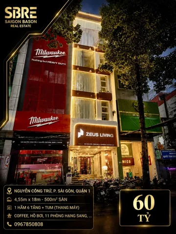 Mặt tiền 106 Nguyễn Công Trứ, P. Sài Gòn - (4,55 x 17,5m) 1 hầm 7 tầng