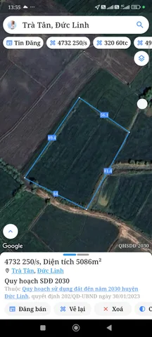 Bán Đất 4732m2 giá 1.18 tỷ tại Xã Trà Tân Huyện Đức Linh Bình Thuận