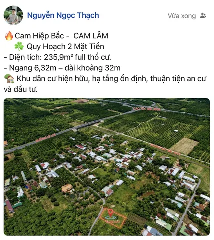 Đất Quy Hoạch 2 Mặt Tiền - Cam Hiệp Bắc - Cam Lâm