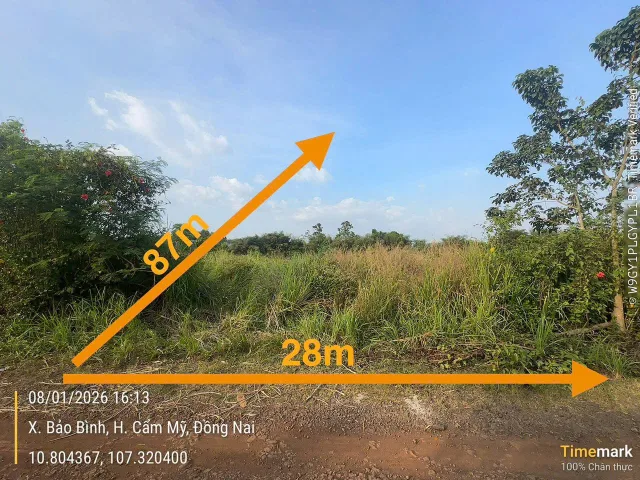 Bán Đất 2100m2 có sẵn 100 m2 thổ cư giá 1.11 tỷ tại Xã Bảo Bình Huyện Cẩm Mỹ Đồng Nai