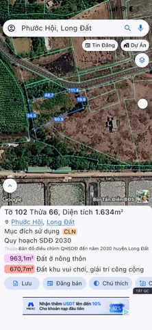 Bán Đất 1000m2 có sẵn 80 m2 thổ cư giá 1.8 tỷ tại Xã Lộc An Huyện Đất Đỏ Bà Rịa - Vũng Tàu